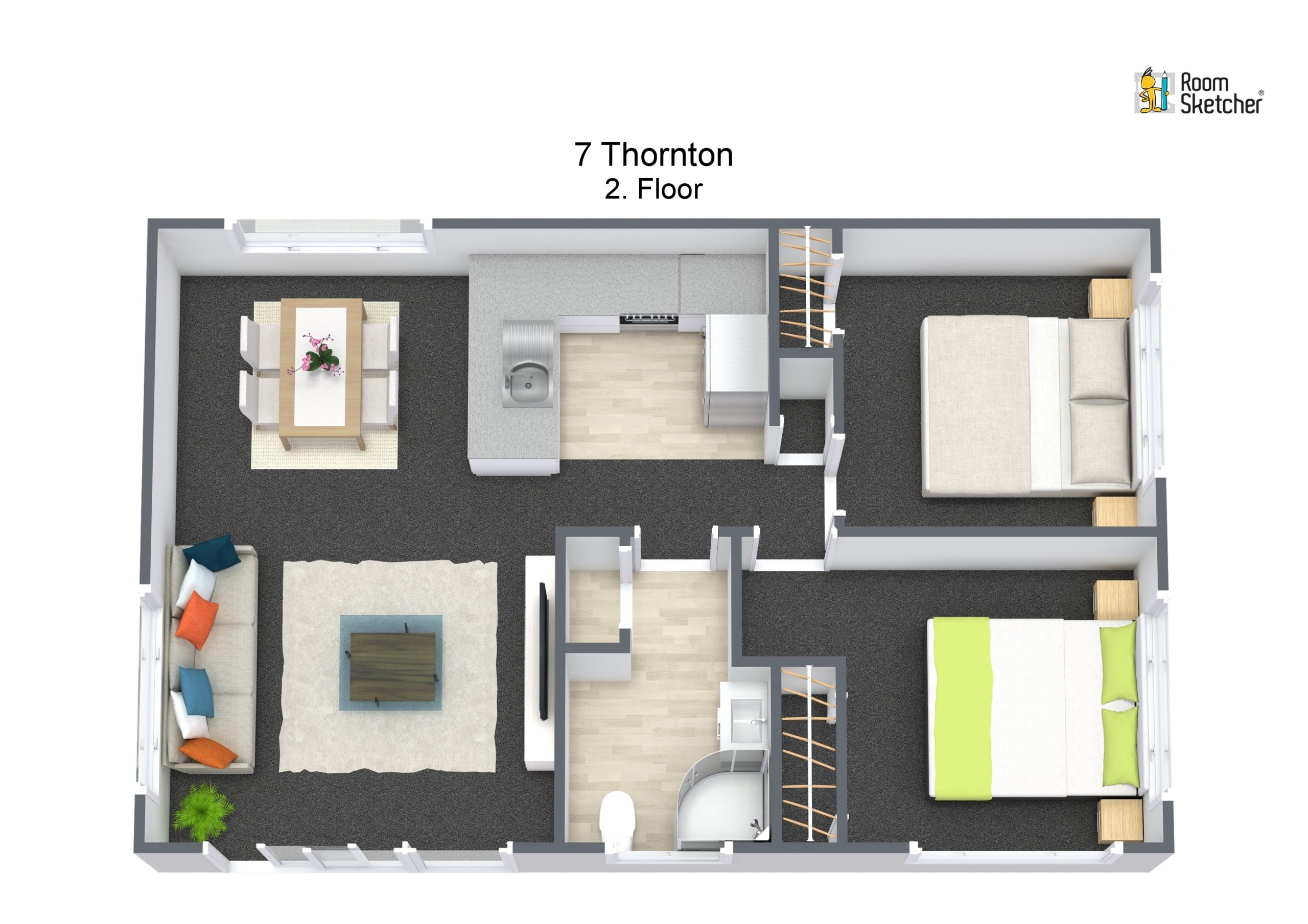 3D Floor Plan - 7 Thornton Place (Auxillary Dwelling)